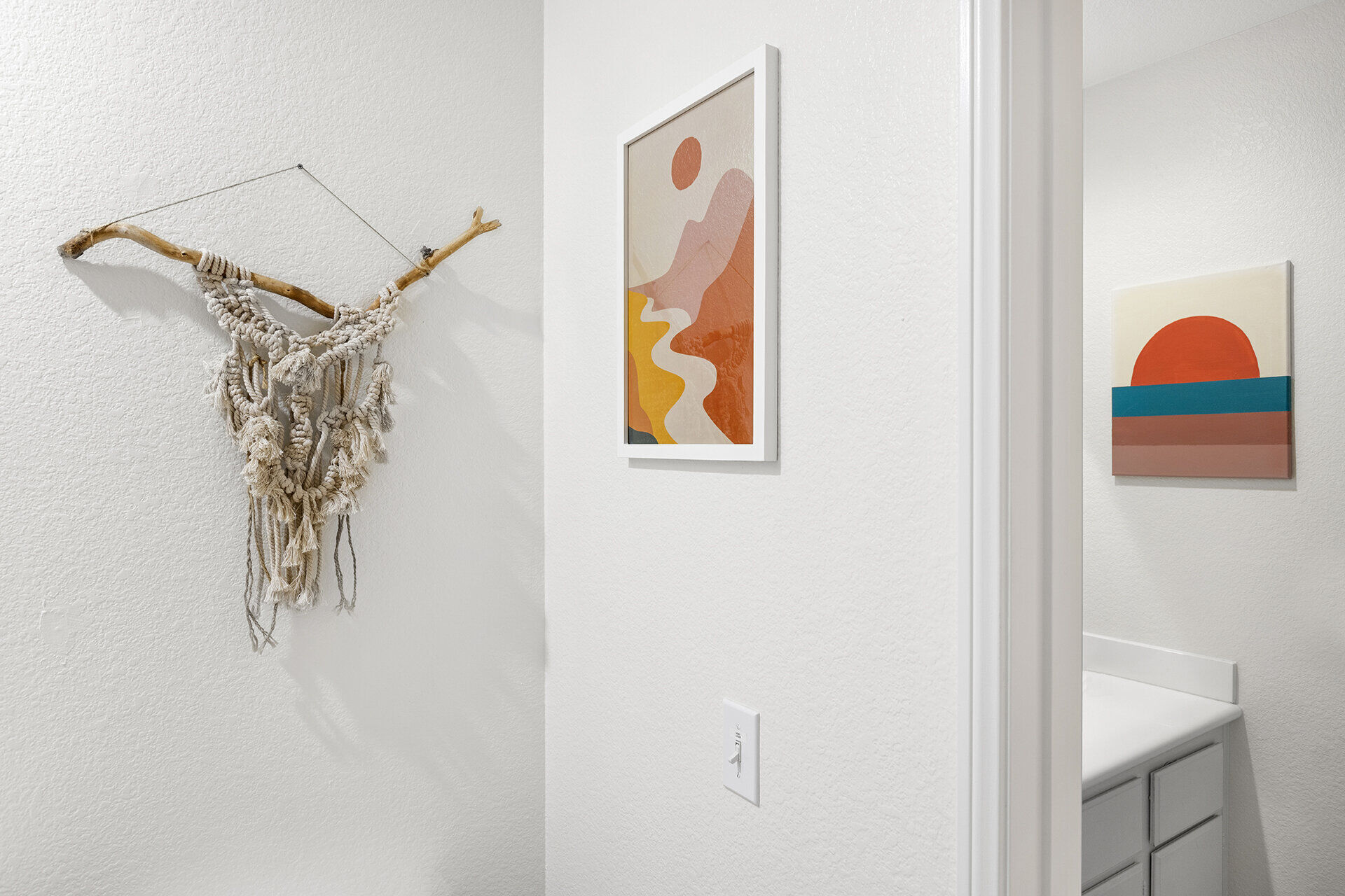 Evening pool lighting with desert sunset